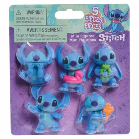 5 Mini Bonecos de 7cm do Stitch Colecionáveis - Disney