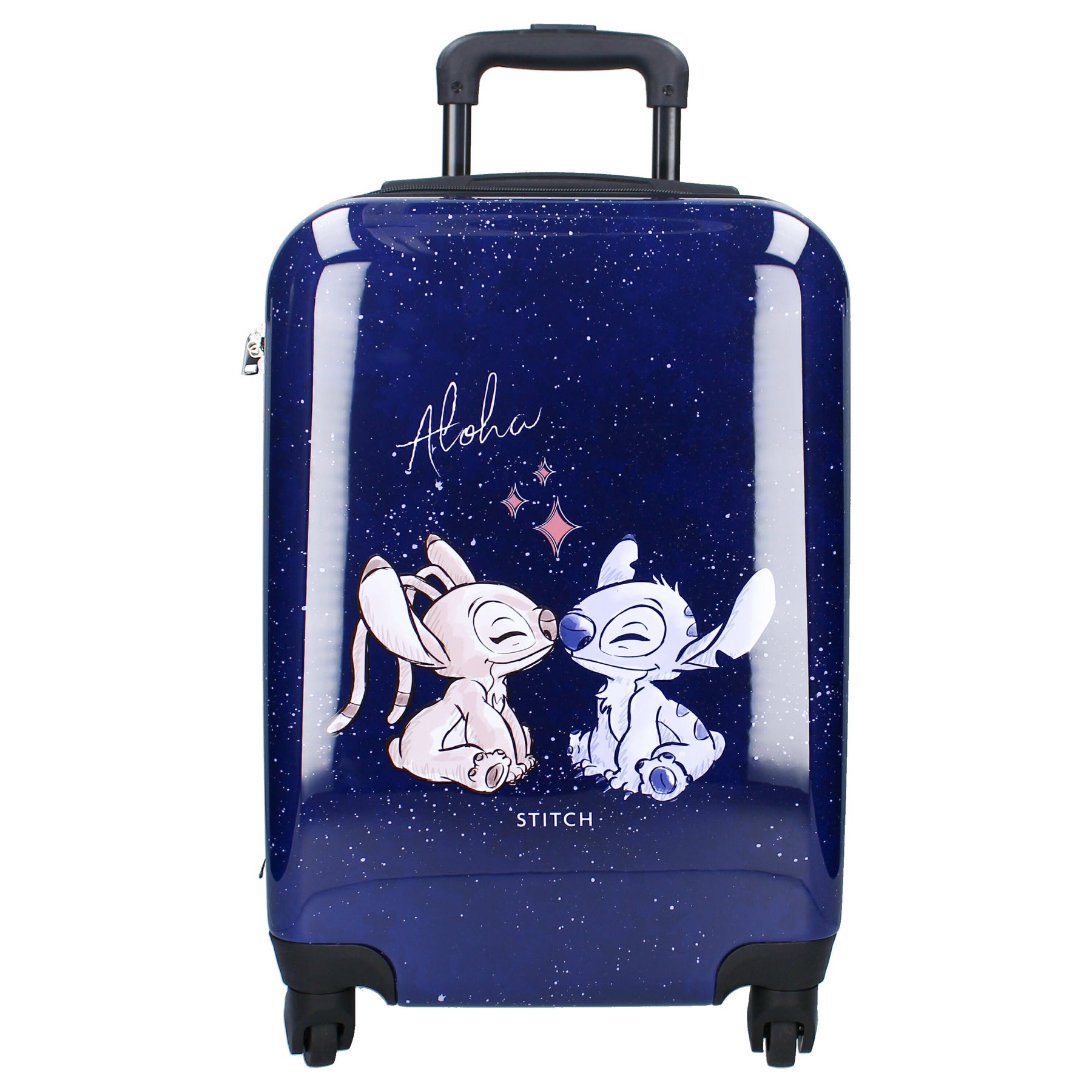 Mala de Viagem com Rodinhas e Toalha de Praia - Conjunto Disney Stitch & Angel 2 Peças (70x140 cm).