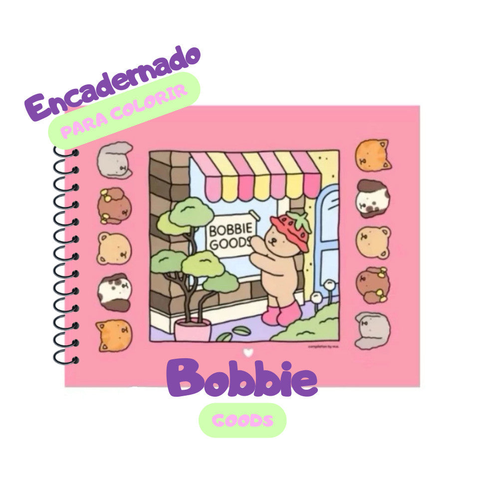 Bobbie Goods Livro de Colorir ENCADERNADO com Espiral 50 folhas